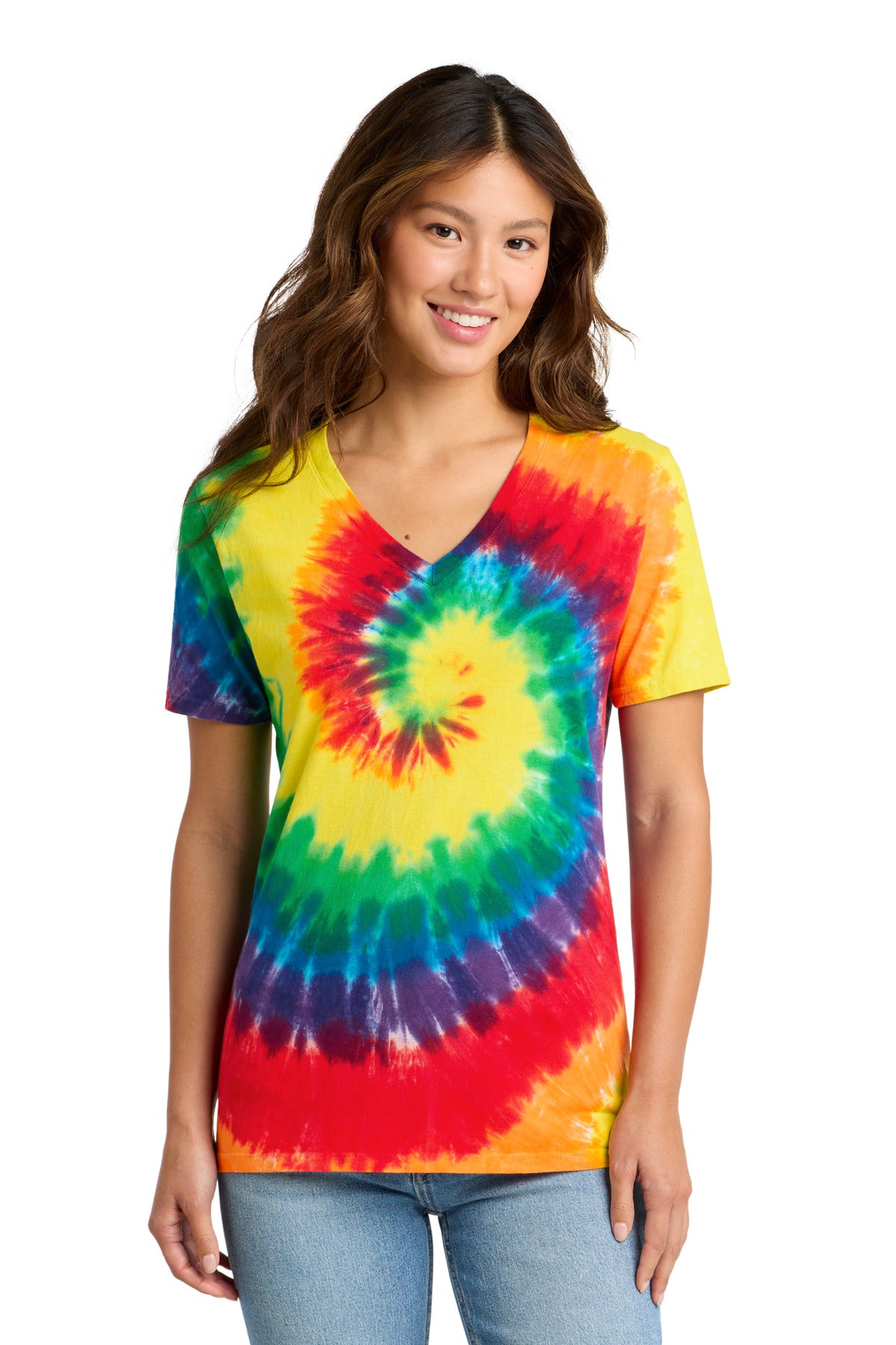 Port & Co ™ Women's Tie-Dye V-Neck Tee. LPC147V
