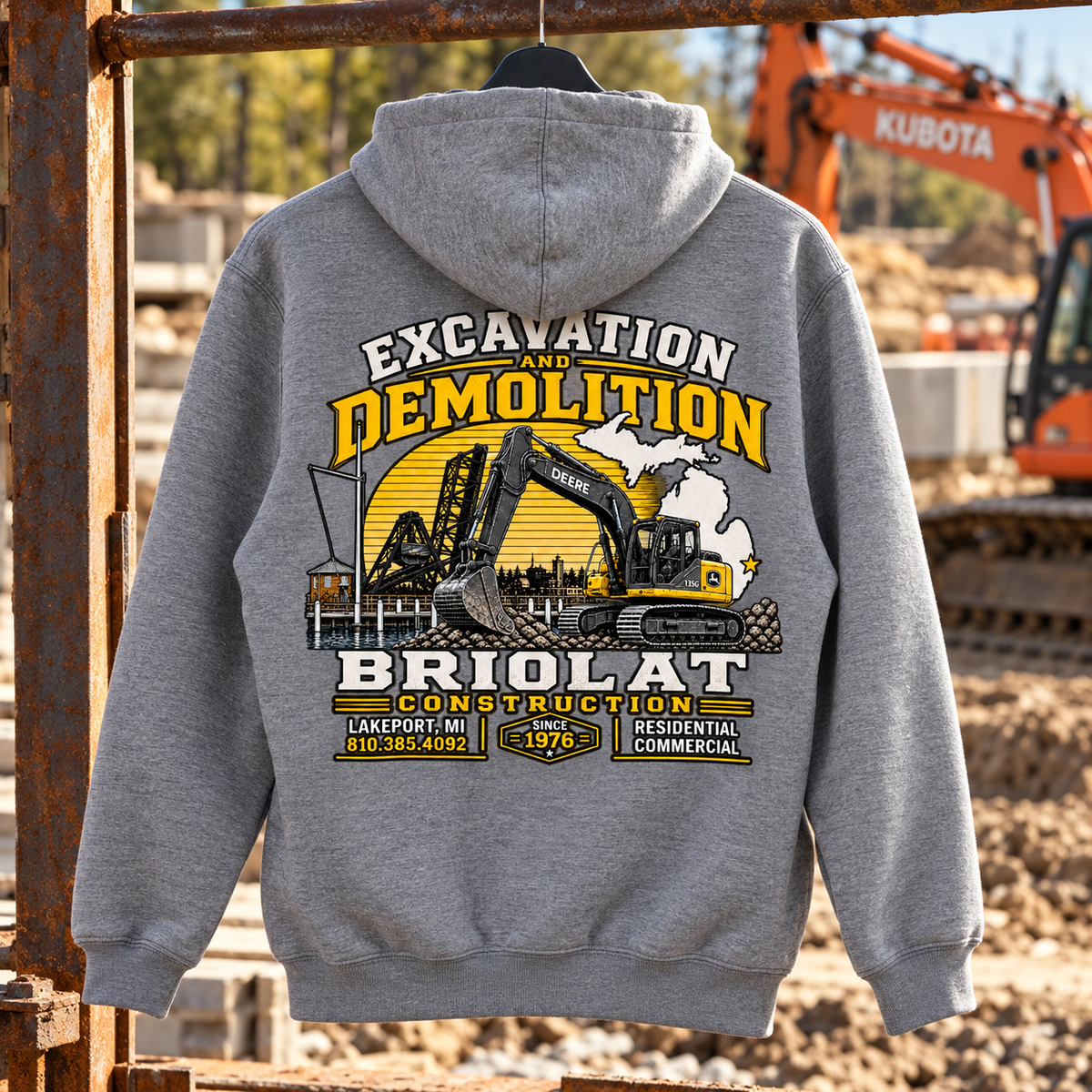 Briolat new excavator Carhartt CTK121 Heather Grey back
