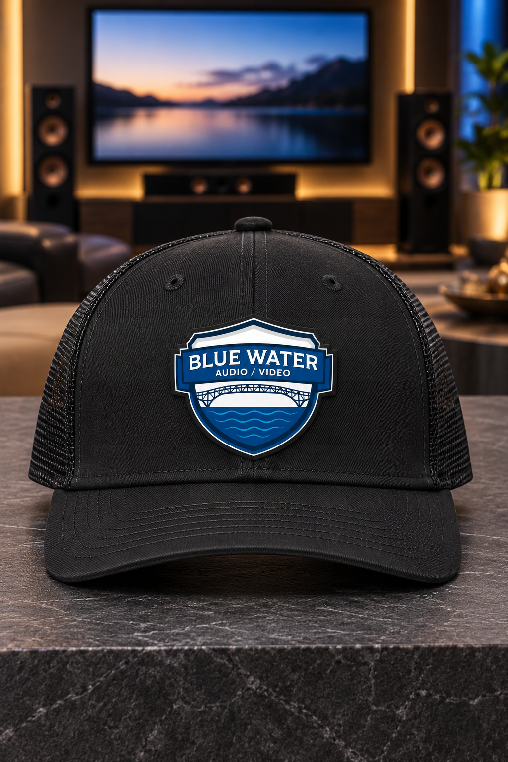 Black | ACE Signature UV patch | Blue Water Audio / Video C402 | Centered front view