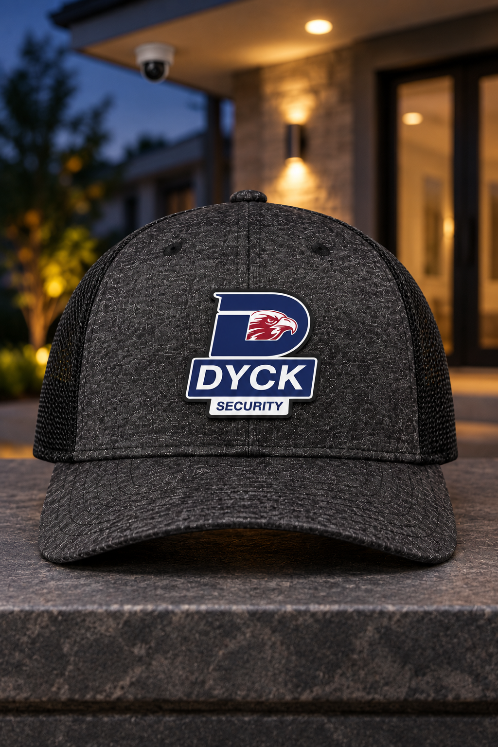 Black / Dark Charcoal Heather | ACE Signature UV patch | Dyck Security C302 | Centered front view