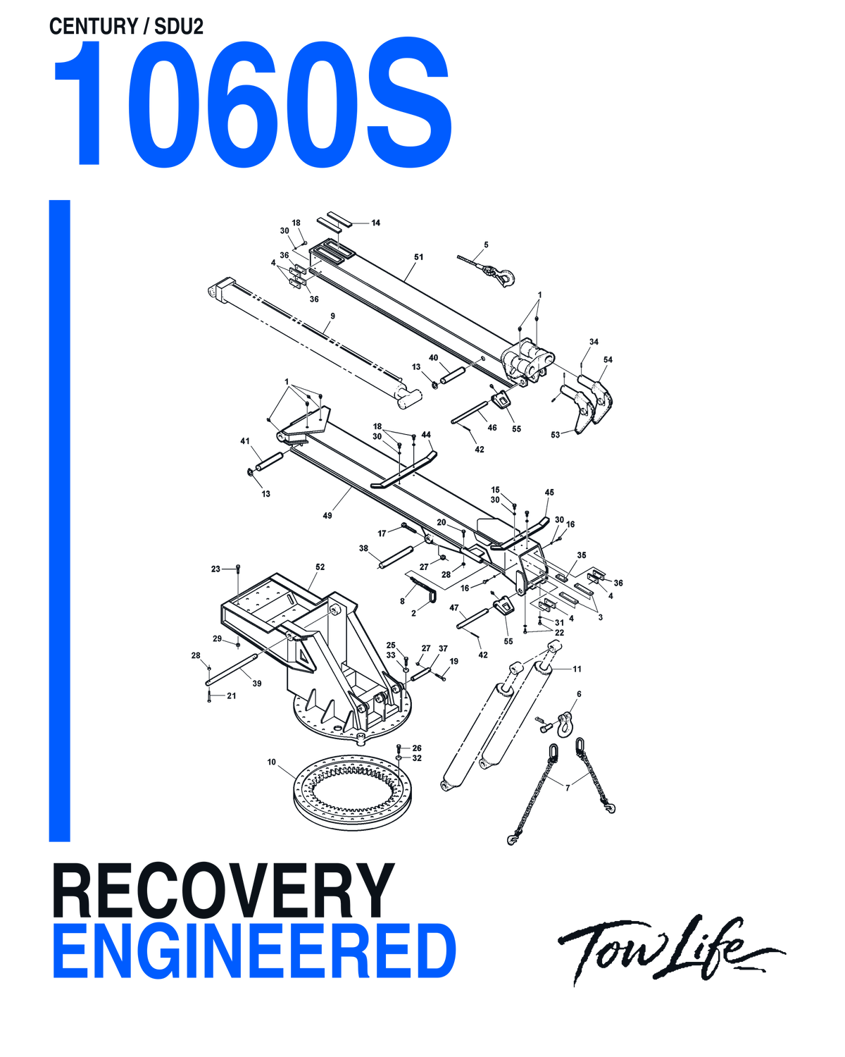 Tow Life design 76 — 1060S / EXPLODED / RECOVERY BOOM