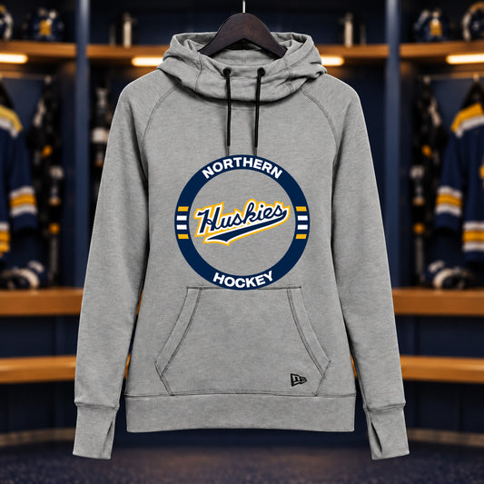 Northern Hockey · Ladies’ New Era Tri-Blend Hoodie — Athletic Heather — Huskies Circle