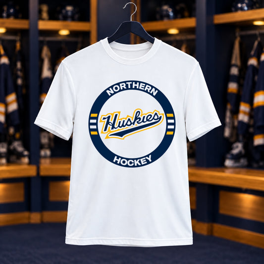 Northern Hockey · Performance Tee — White — Huskies Circle