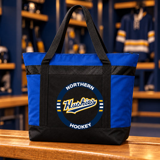 Northern Hockey · Large Tote Cooler — Black/ True Royal — Huskies Circle