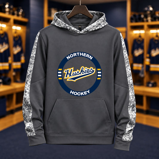 Northern Hockey · Youth Mineral Freeze Hoodie — Dark Smoke Grey/ White — Huskies Circle