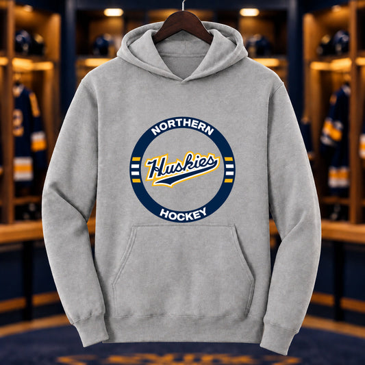 Northern Hockey · Core Fleece Hoodie — Adult & Youth — Athletic Heather — Huskies Circle — Youth