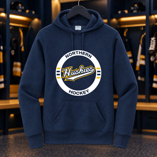 Northern Hockey · Ladies’ Core Fleece Hoodie — Navy — Huskies Circle