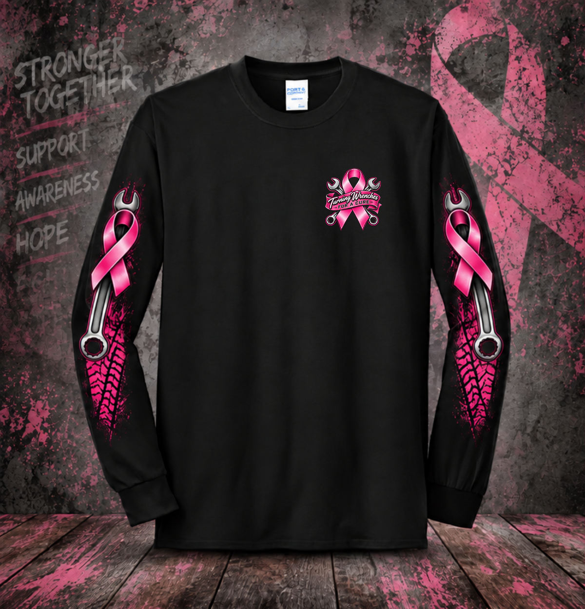 Bob’s Truck Repair – Turning Wrenches for a Cure Long Sleeve Tee