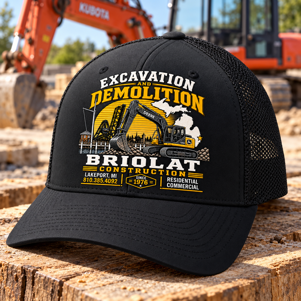 Briolat Construction C812 new logo – Black / Black – front jobsite mockup