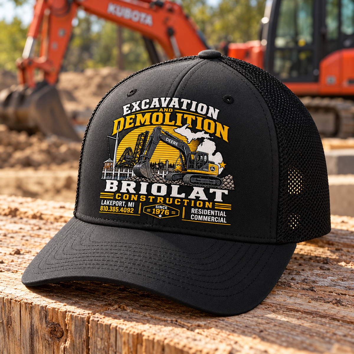 Briolat Construction C812 new logo – Graphite / Black – front jobsite mockup