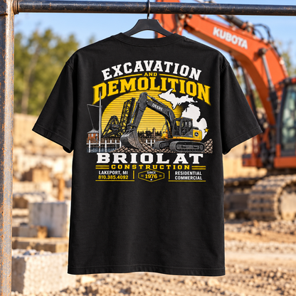 Briolat Construction CTK87 new logo – Black – back jobsite mockup