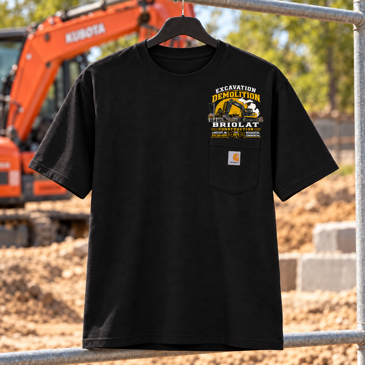 Briolat Construction CTK87 new logo – Black – front jobsite mockup