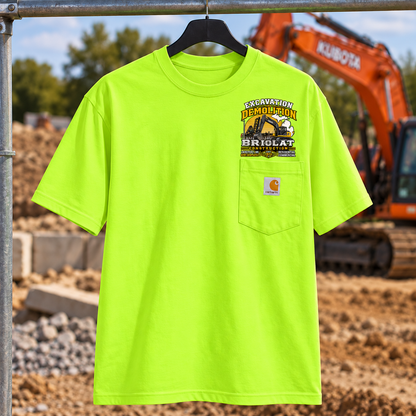 Briolat Construction CTK87 new logo – Brite Lime – front jobsite mockup