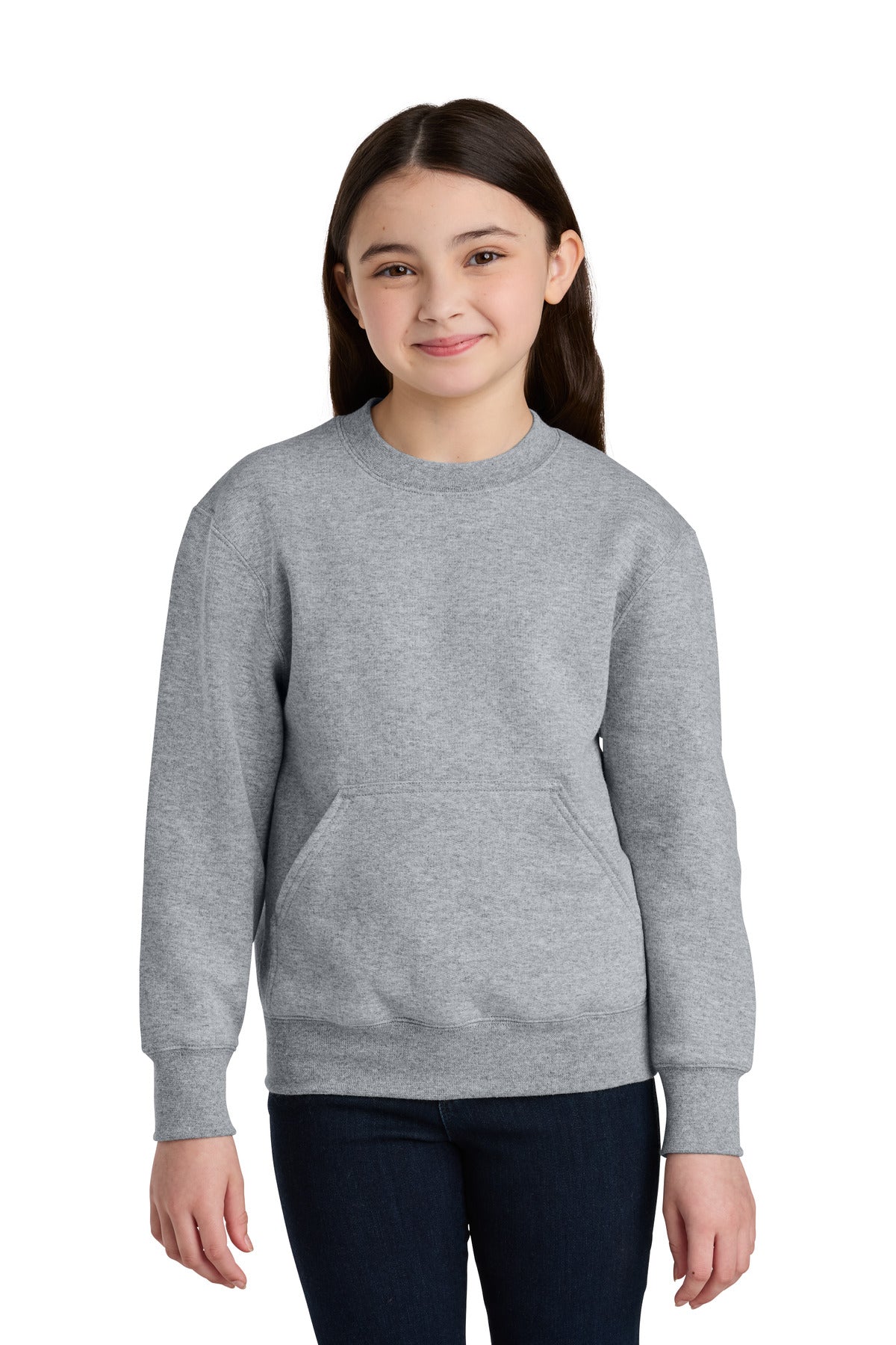 Port & Co ™  Youth Core Fleece Crewneck Pocket Sweatshirt PC78YPKT