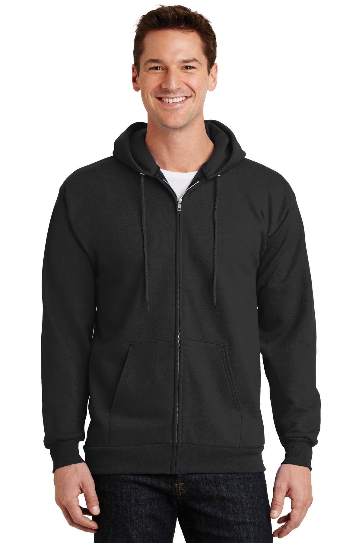 Port & Co ™  Essential Fleece Full-Zip Hooded Sweatshirt.  PC90ZH