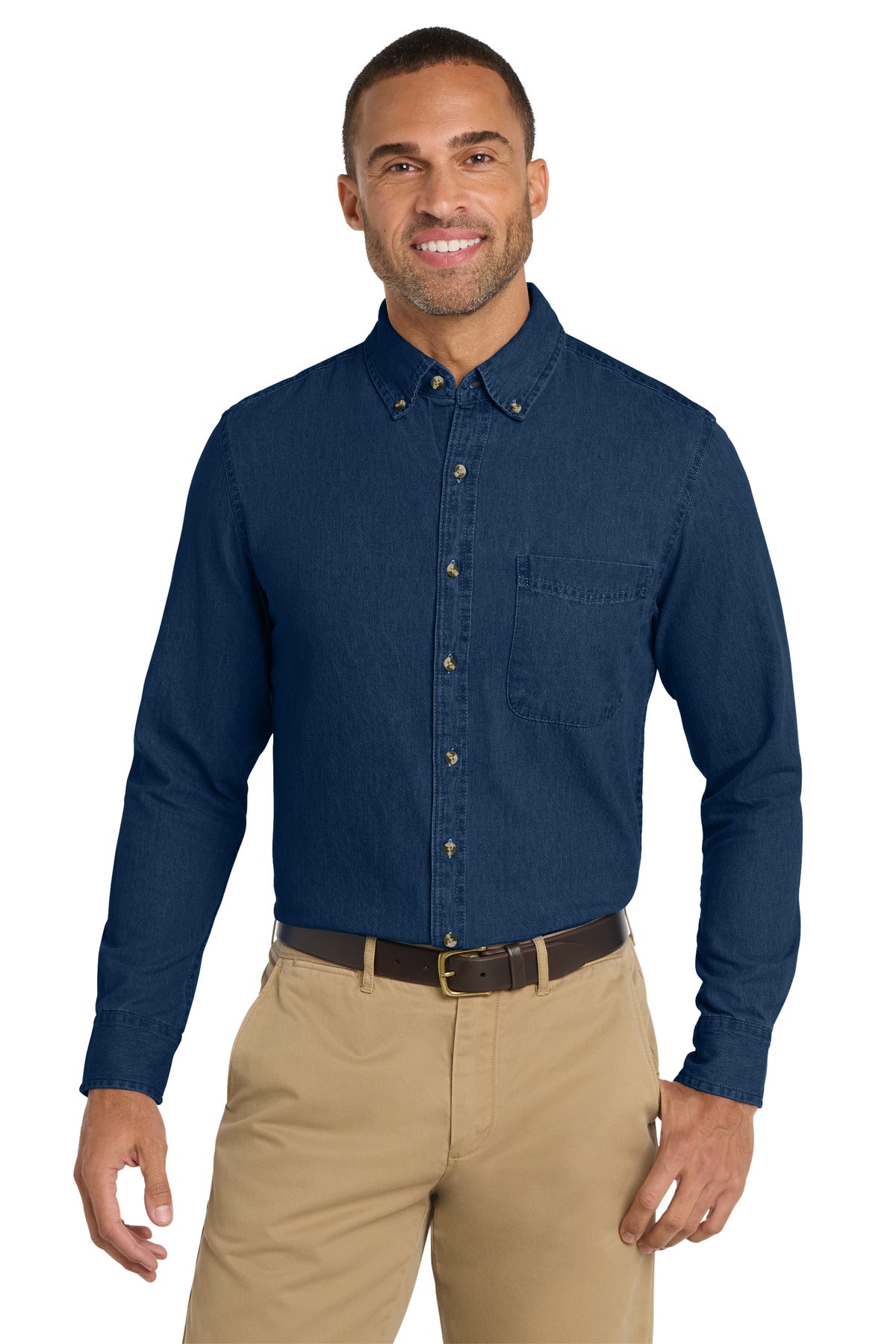 Port & Co ™  Long Sleeve Value Denim Shirt. SP10