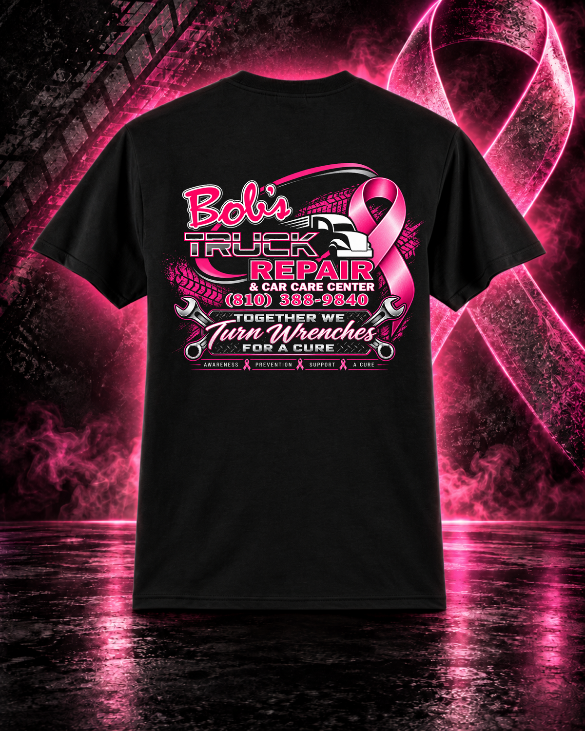 Bob’s Truck Repair – Turning Wrenches for a Cure Short Sleeve Tee