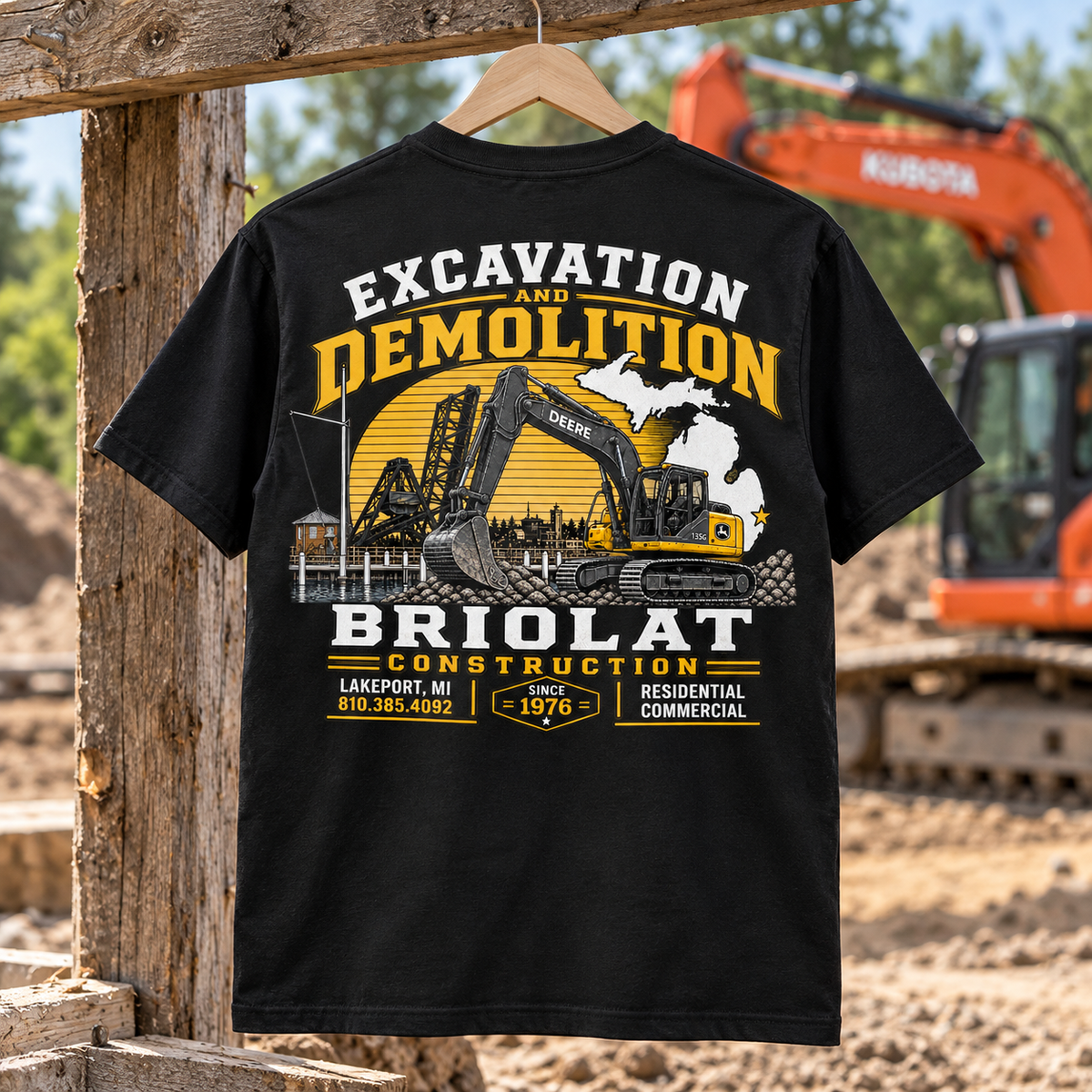 Briolat Construction PC55 new logo – Jet Black – back jobsite mockup