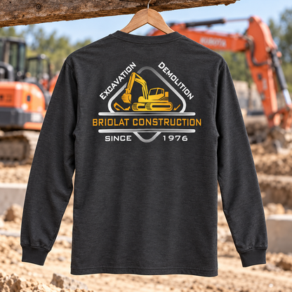 Briolat Construction PC55LS classic logo – Charcoal – back jobsite mockup