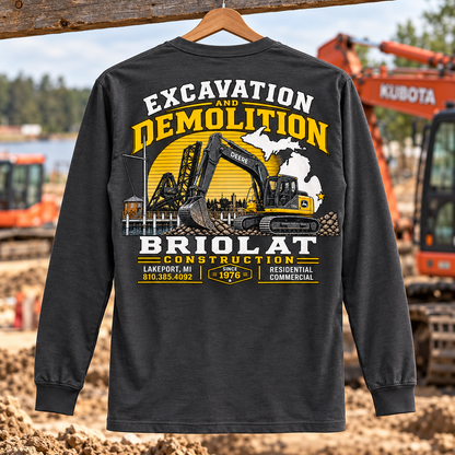Briolat Construction PC55LS new logo – Charcoal – back jobsite mockup