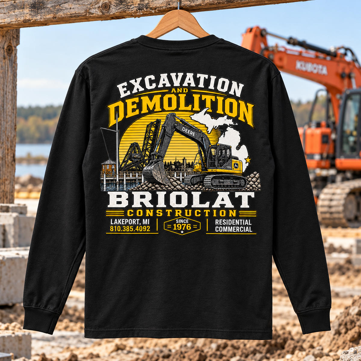 Briolat Construction PC55LS new logo – Jet Black – back jobsite mockup