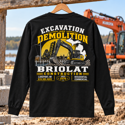 Briolat Construction PC55LS new logo – Jet Black – back jobsite mockup