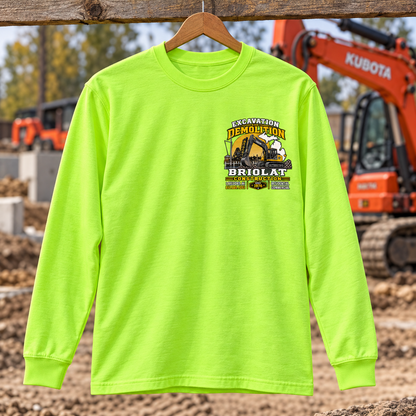 Briolat Construction PC55LS new logo – Safety Green – front jobsite mockup