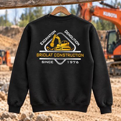 Briolat Construction PC78 classic logo – Jet Black – back jobsite mockup