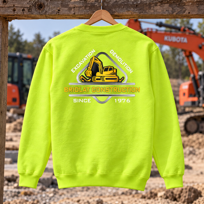 Briolat Construction PC78 classic logo – Neon Yellow – back jobsite mockup
