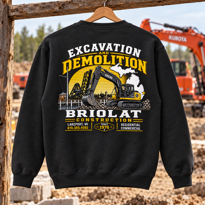 Briolat Construction PC78 new logo – Charcoal – back jobsite mockup
