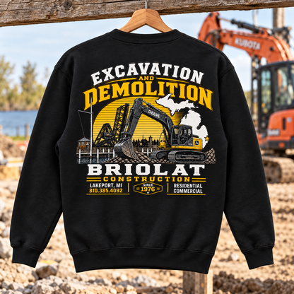 Briolat Construction PC78 new logo – Jet Black – back jobsite mockup