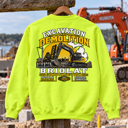 Briolat Construction PC78 new logo – Neon Yellow – back jobsite mockup