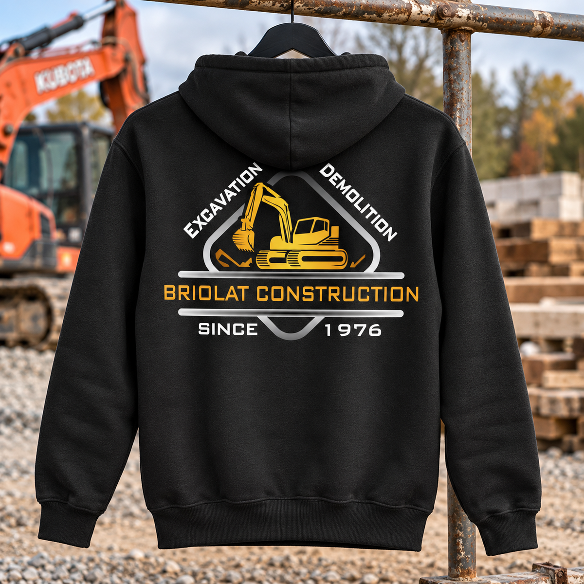 Briolat Classic Logo Carhartt CTK121 Black back on construction jobsite