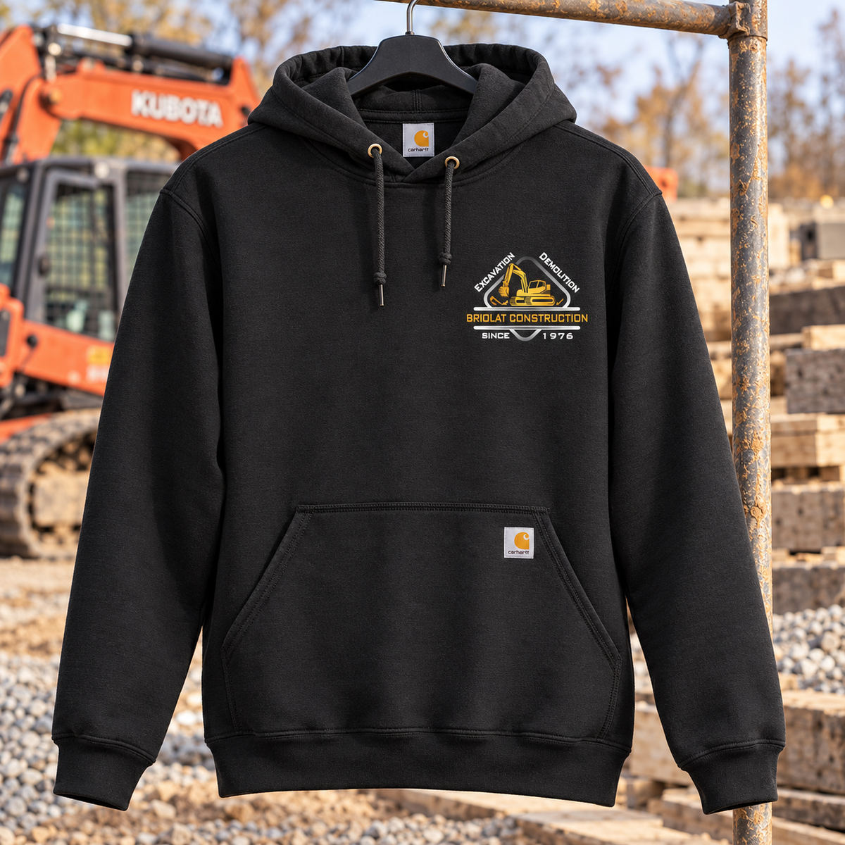 Briolat Classic Logo Carhartt CTK121 Black front on construction jobsite