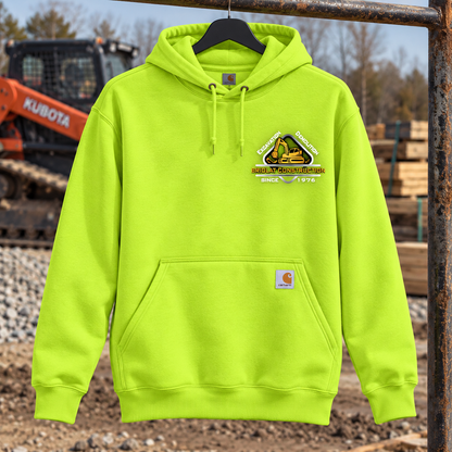 Briolat Classic Logo Carhartt CTK121 Brite Lime front on construction jobsite
