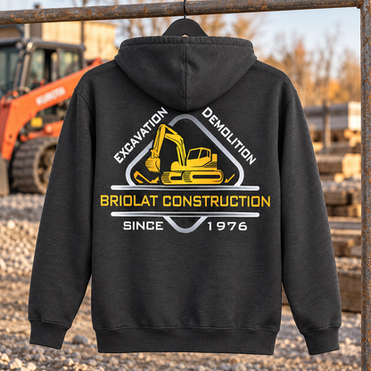 Briolat Classic Logo Carhartt CTK121 Carbon Heather back on construction jobsite