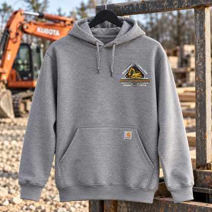 Briolat Classic Logo Carhartt CTK121 Heather Grey front on construction jobsite