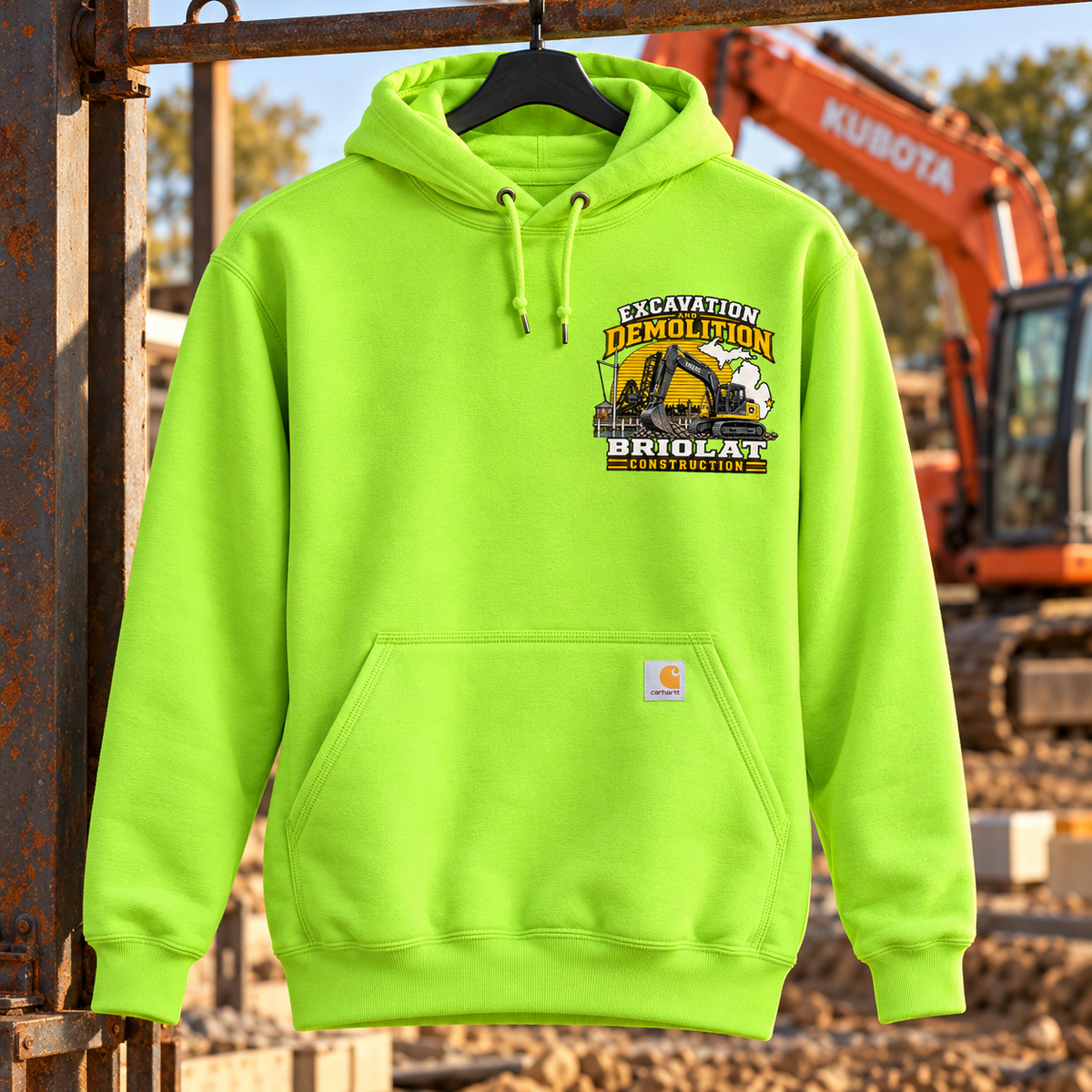 Briolat new excavator Carhartt CTK121 Brite Lime front