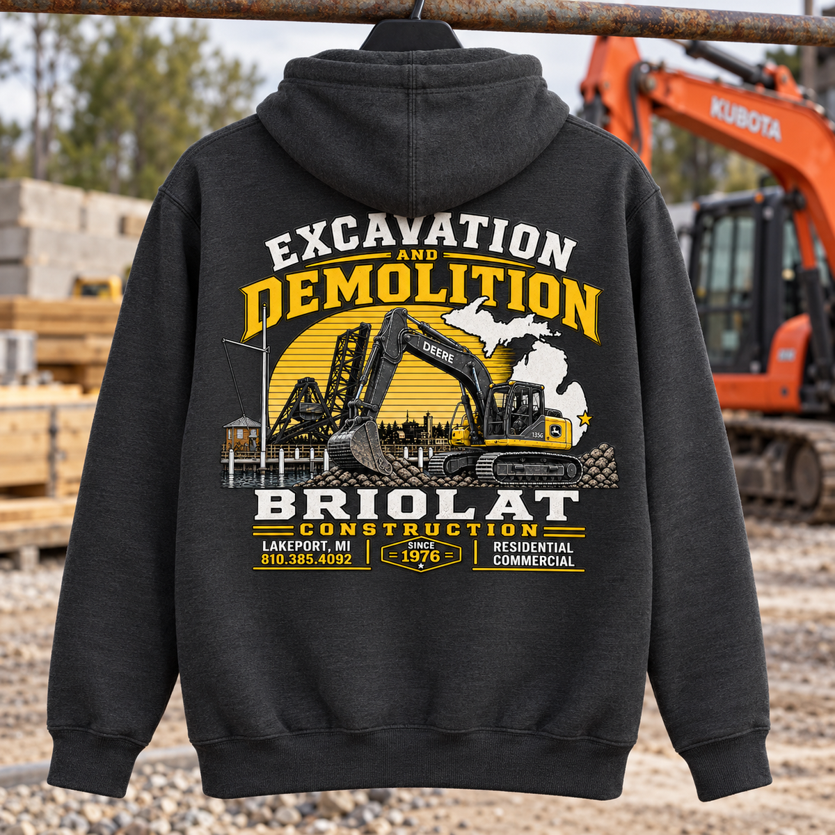 Briolat new excavator Carhartt CTK121 Carbon Heather back