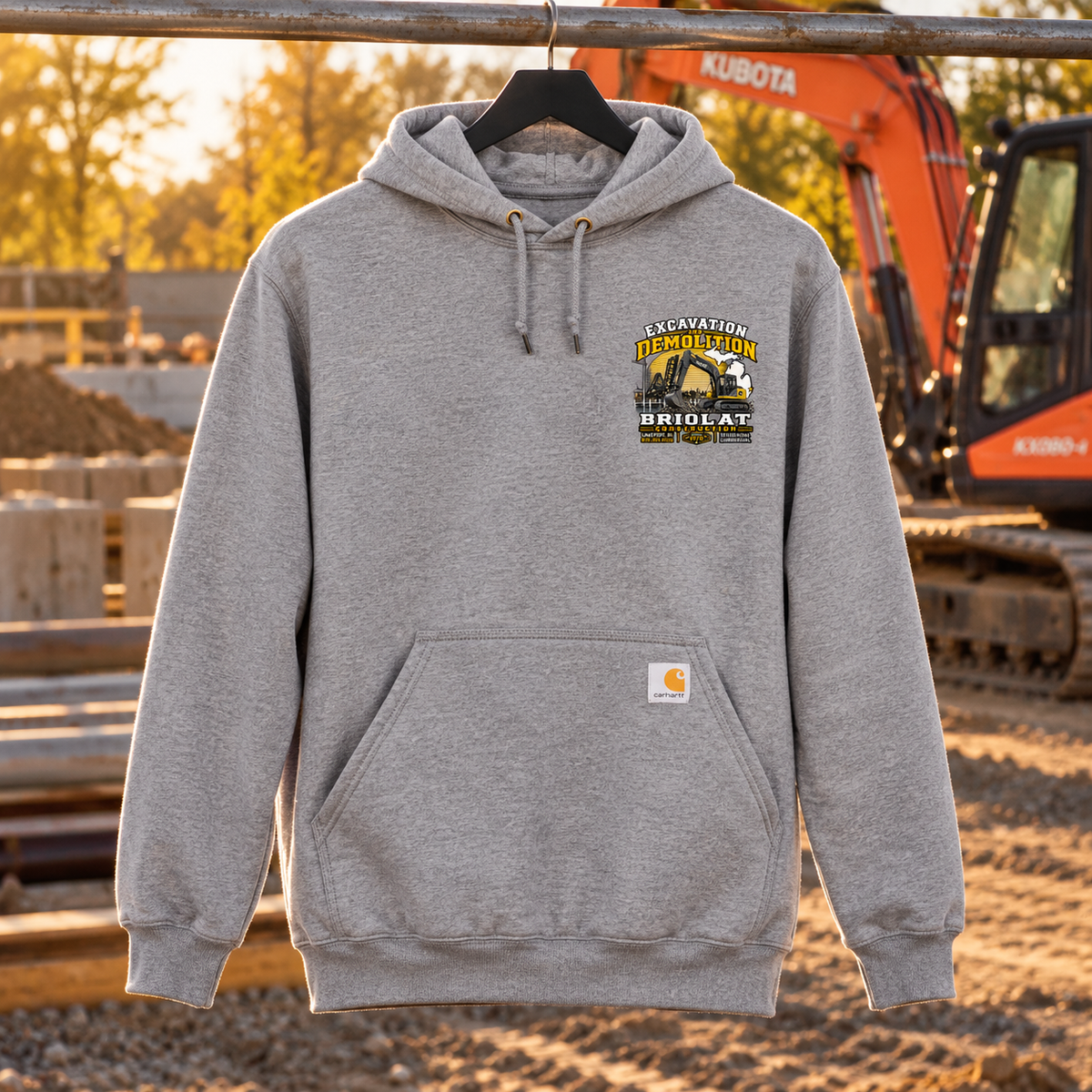 Briolat new excavator Carhartt CTK121 Heather Grey front