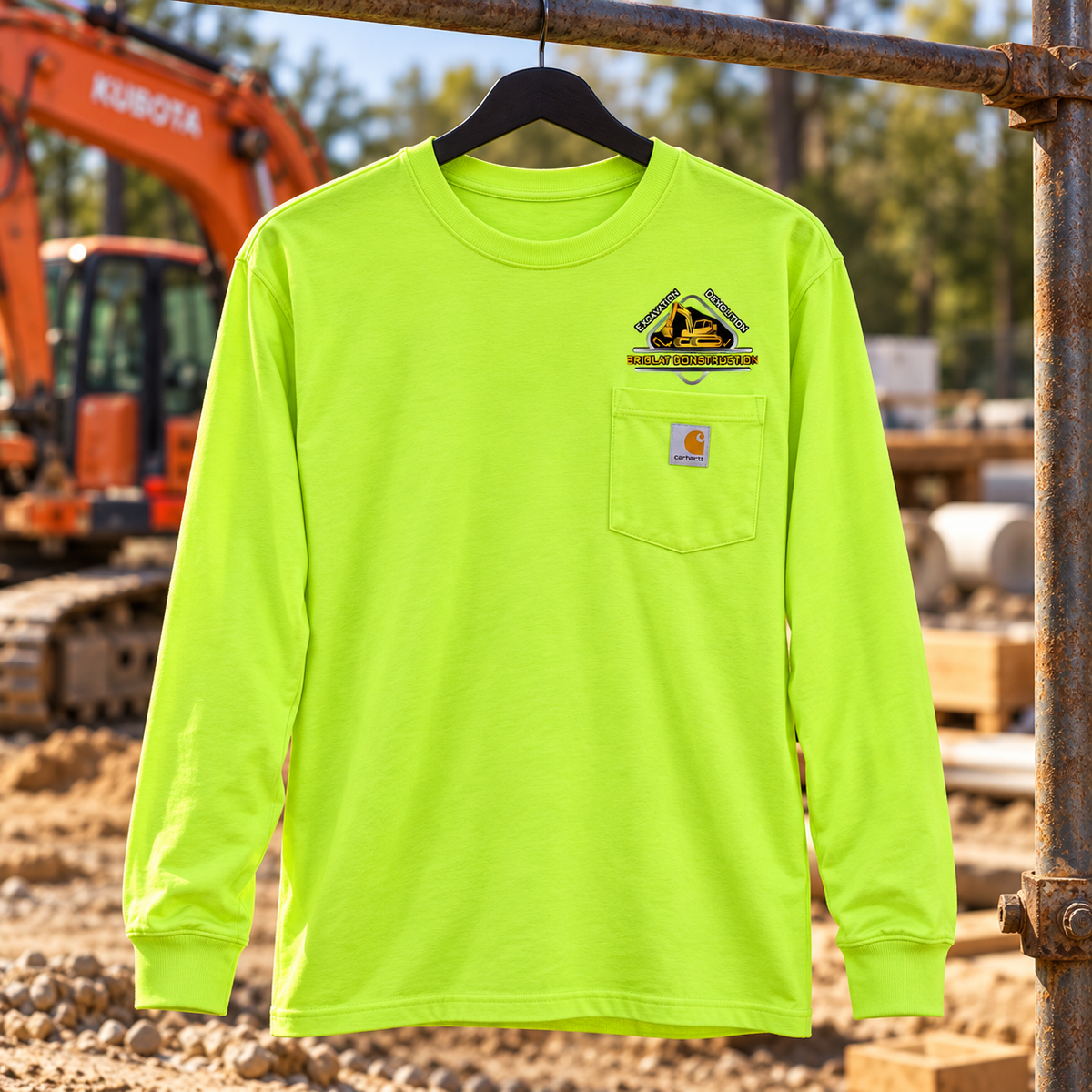 Briolat Classic Logo CTK126 Brite Lime front jobsite mockup
