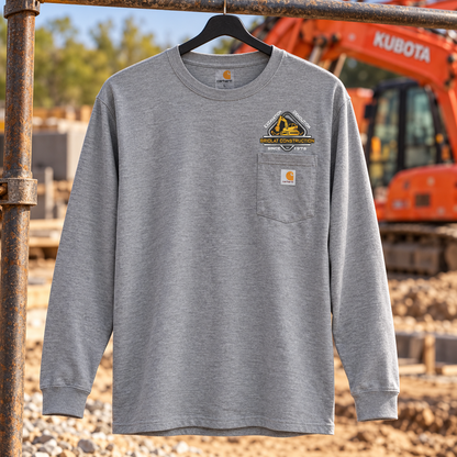 Briolat Classic Logo CTK126 Heather Grey front jobsite mockup