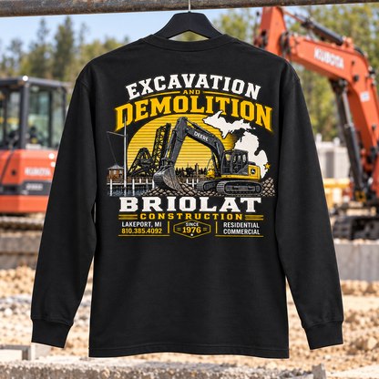 Briolat New Excavator Design CTK126 Black back jobsite mockup