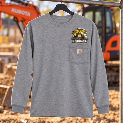Briolat New Excavator Design CTK126 Heather Grey front jobsite mockup