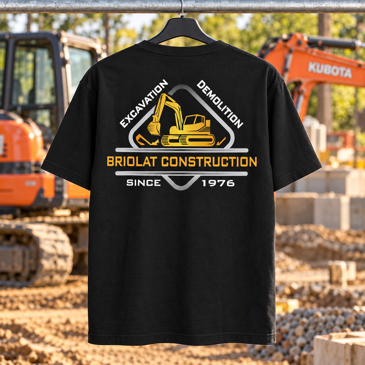 Briolat Classic Logo CTK87 Black back jobsite mockup