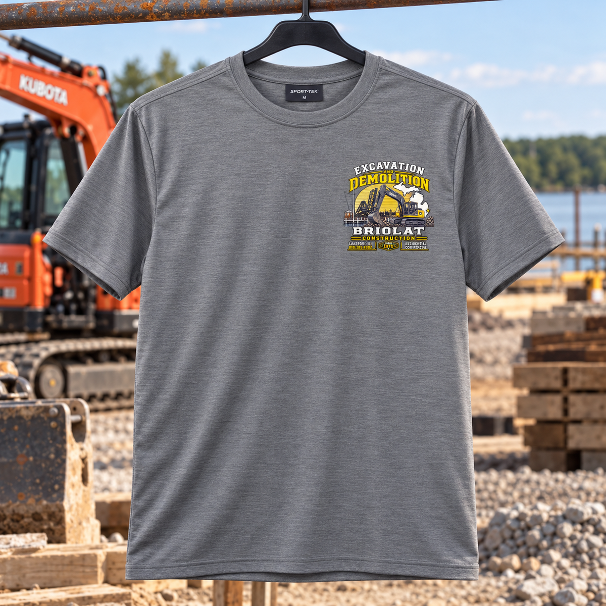 ST350 new grey concrete heather front Briolat construction jobsite mockup