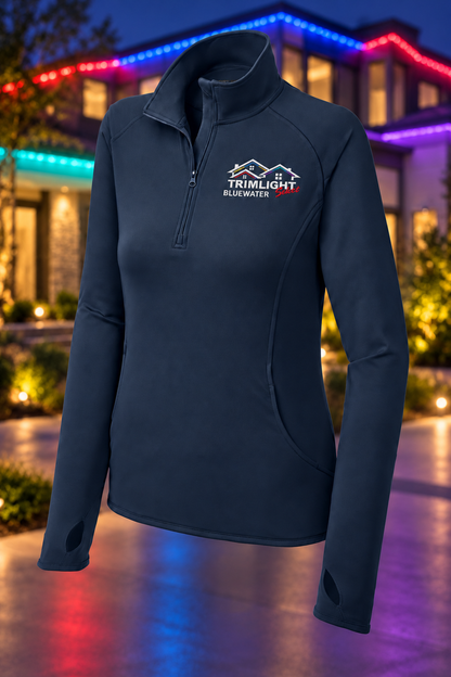 True Navy | Front | Blue Water Trimlight women's pullover — proposed, pending approval | Embroidery
