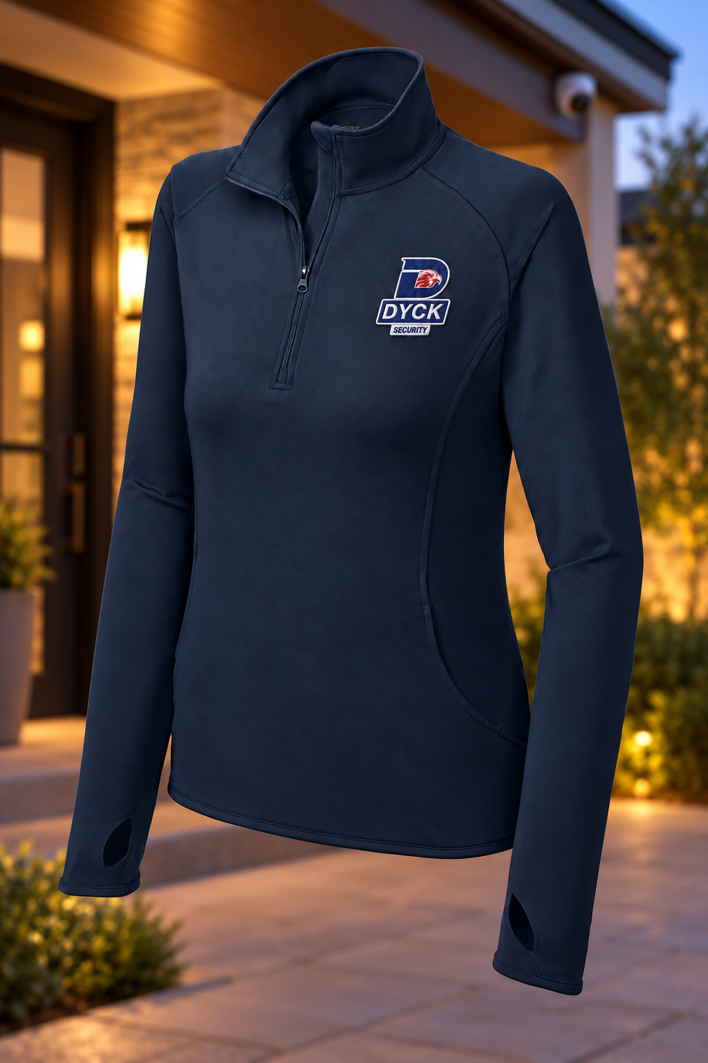 True Navy | Front | Dyck Security women's pullover — proposed, pending approval | Embroidery