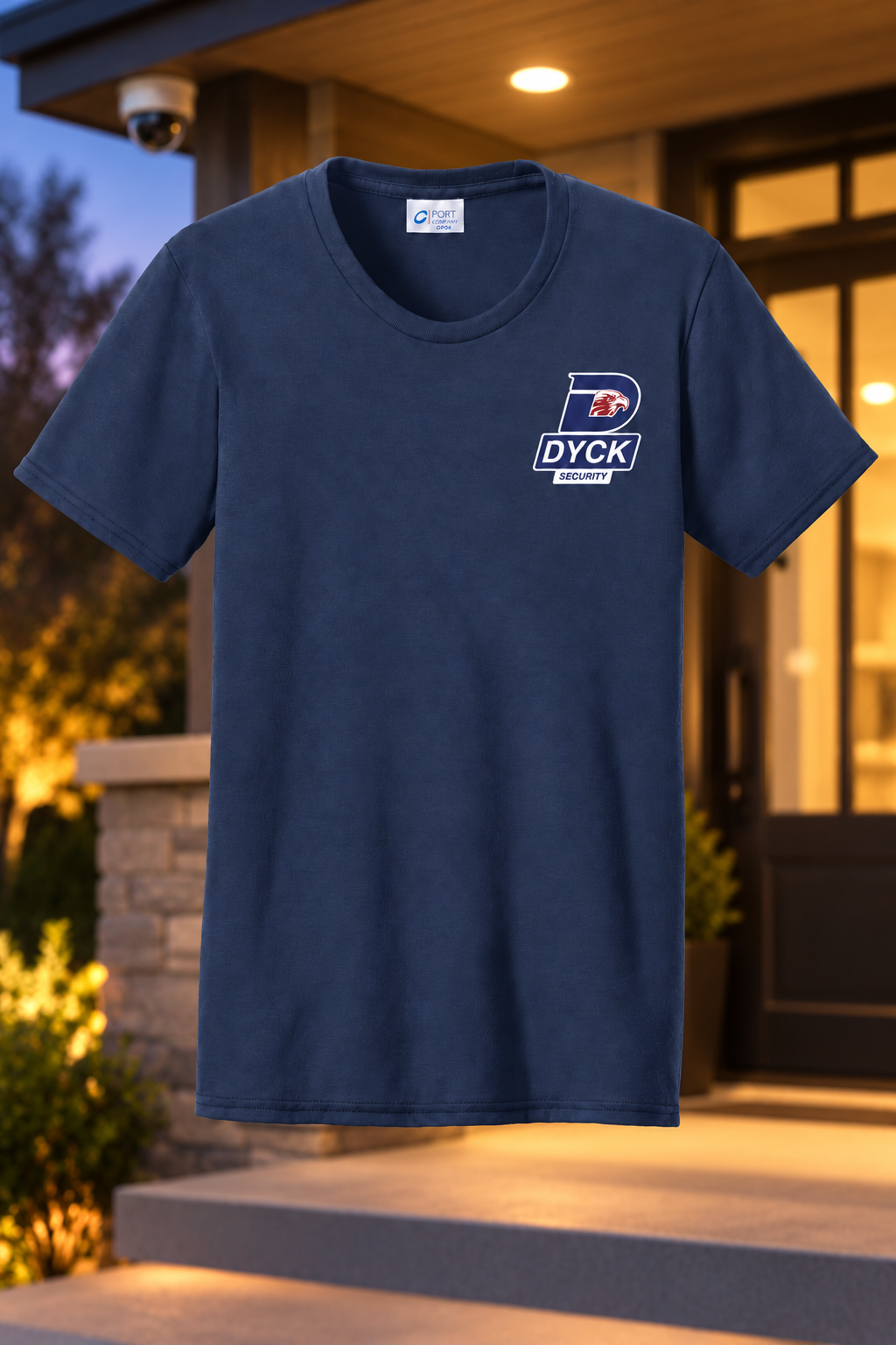 Navy | Front | Dyck Security women's tee — proposed, pending approval