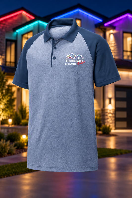 True Navy Heather / True Navy | Front | Blue Water Trimlight left chest crest